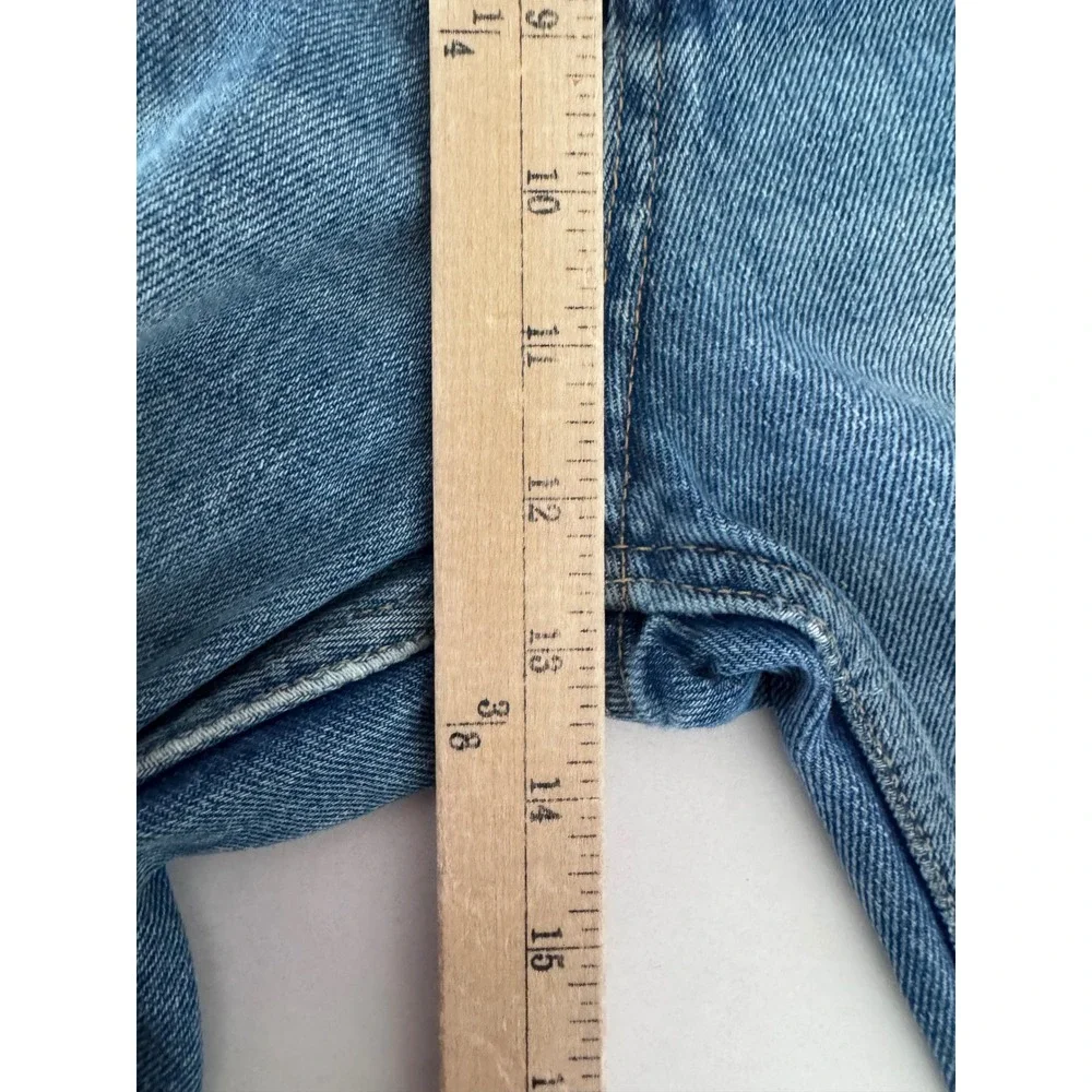 ZARA Womens High Rise Wide Leg‎ Jeans raw hem grunge baggy 90s Size 8 - Picture 5 of 7